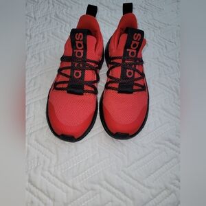 Adidas Kids Bright Red Sneakers Size 1 1/2 Like New.